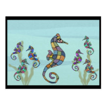 Seahorse Family Fun Postcards