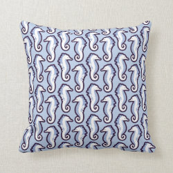 Seahorse Frolic Pillow - Blue