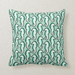 Seahorse Frolic Pillow - Green