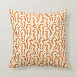 Seahorse Frolic Pillow - Orange