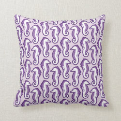 Seahorse Frolic Pillow - Purple