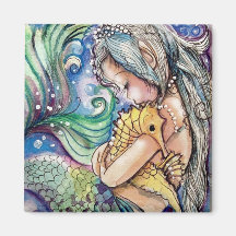 "Seahorse Hugs" Magnet