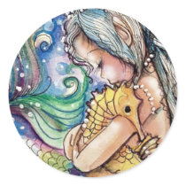 SeaHorse Hugs Mermaid Sticker by Creechers SeaHorse Hugs Mermaid Sticker