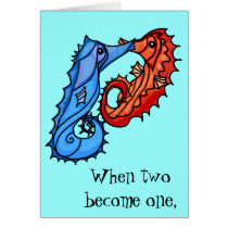 Seahorse kisses wedding invitation cards