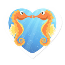 Seahorse Lover Heart Sticker