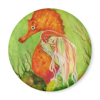 Seahorse mermaid fantasy Magnet magnet
