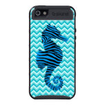Seahorse on Chevron Pattern Cover For iPhone 5