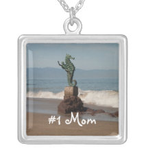 Seahorse Out of Water; Happy Mothers Day Custom Necklace