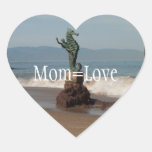 Seahorse Out of Water; Happy Mothers Day Heart Sticker