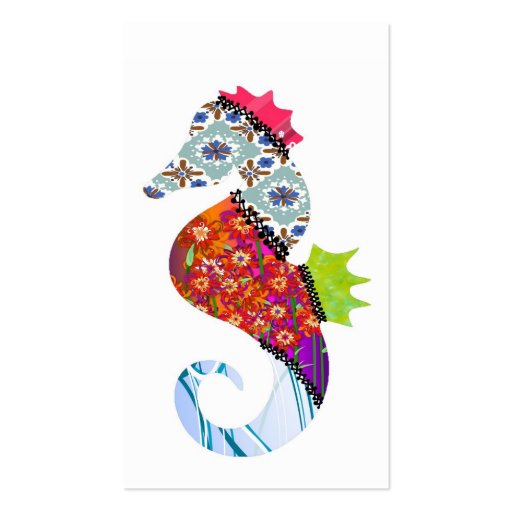 Seahorse Patchwork Pet Business Cards (front side)