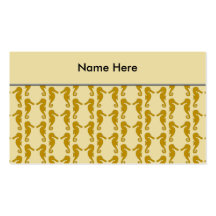 Seahorse Pattern in Tan and Brown. Business Card
