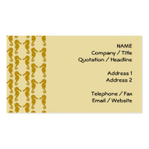 Seahorse Pattern in Tan and Brown. Business Card Templates