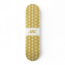 Seahorse Pattern in Tan and Brown. Skate Board