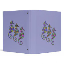 Seahorse Rainbow Binders