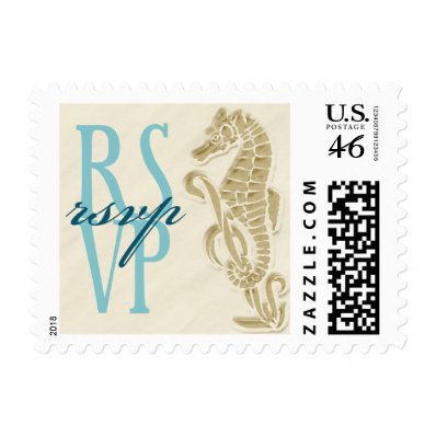 Seahorse RSVP Postage Stamps