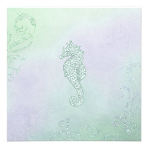 Seahorse Sparkle Wedding Invitation