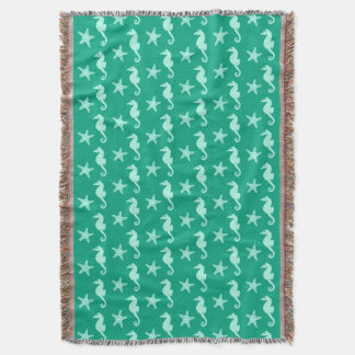 Mexican Blanket: Seafoam Green and Coral Mexican Throw ...