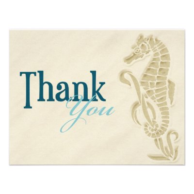 Seahorse Thank You Note Personalized Announcements