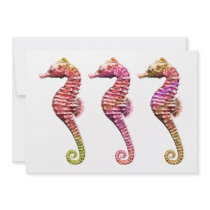 Seahorse Trio in Reds Custom Announcements