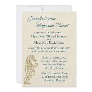 seahorse wedding invitations