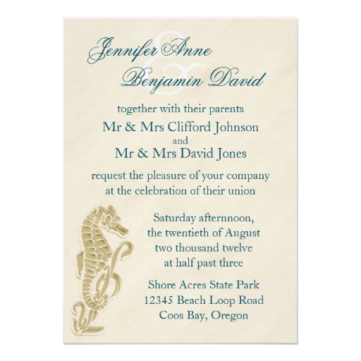 Seahorse Wedding Invitations
