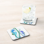 Seahorses Cartoon Cork Coaster