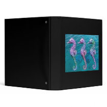 Seahorses on Ocean Background Binder