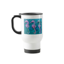Seahorses on Ocean Background Mugs