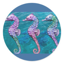 Seahorses on Ocean Background Stickers