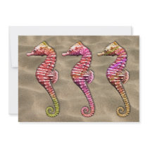 Seahorses on the Sand Personalized Invitation