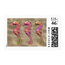 Seahorses on the Sand Postage