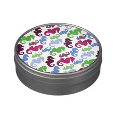 Seahorses Pattern Nautical Beach Theme Gifts Jelly Belly Candy Tins
