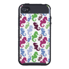 Seahorses Pattern Nautical Beach Theme Gifts iPhone 4/4S Cases