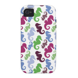 Seahorses Pattern Nautical Beach Theme Gifts Vibe iPhone 4 Case