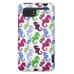 Seahorses Pattern Nautical Beach Theme Gifts HTC Vivid Covers