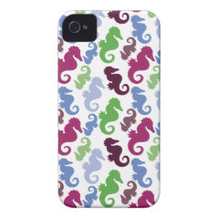 Seahorses Pattern Nautical Beach Theme Gifts iPhone 4 Case-Mate Case