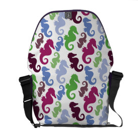 Seahorses Pattern Nautical Beach Theme Gifts Courier Bags