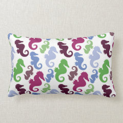 Seahorses Pattern Nautical Beach Theme Gifts Throw Pillows