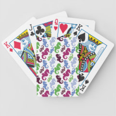 Seahorses Pattern Nautical Beach Theme Gifts Poker Cards