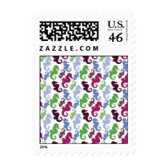 Seahorses Pattern Nautical Beach Theme Gifts Postage Stamps