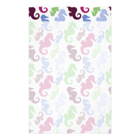 Seahorses Pattern Nautical Beach Theme Gifts Personalized Stationery