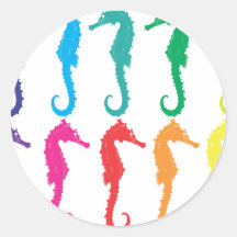 Seahorses Round Stickers