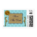 Seahorses, Sun, Sand & Sea Save The Date Wedding Stamps