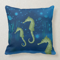 Seahorses Throw Pillows