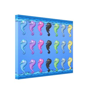 Seahorses Wrapped Canvas Print