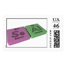 Seal as Se Selenium and Al Aluminium Postage Stamps