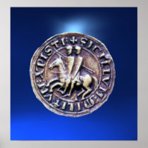 SEAL OF THE KNIGHTS TEMPLAR dark gem blue Print