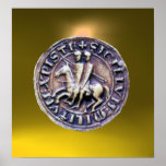 SEAL OF THE KNIGHTS TEMPLAR gem dark yellow Print