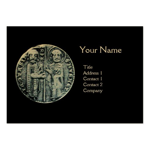 SEAL OF THE KNIGHTS TEMPLAR MONOGRAM gold Business Cards