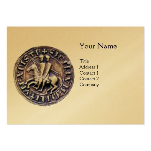 SEAL OF THE KNIGHTS TEMPLAR MONOGRAM gold Business Card Templates (front side)